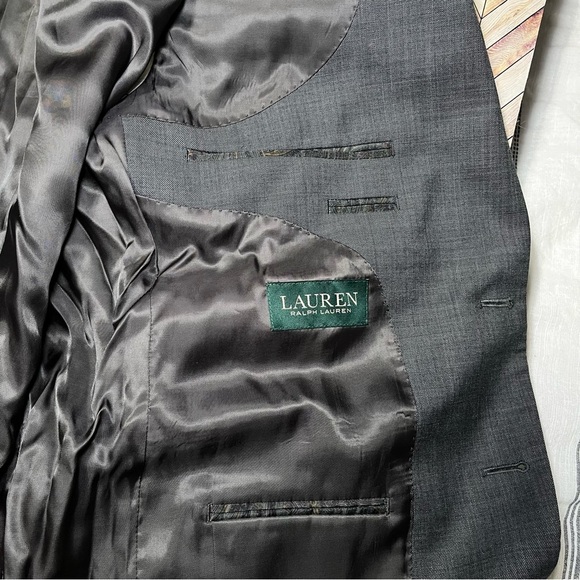 Lauren Ralph Lauren Wool Blazer Jacket Sportscoat Office Professional Dark Gray - Picture 6 of 14